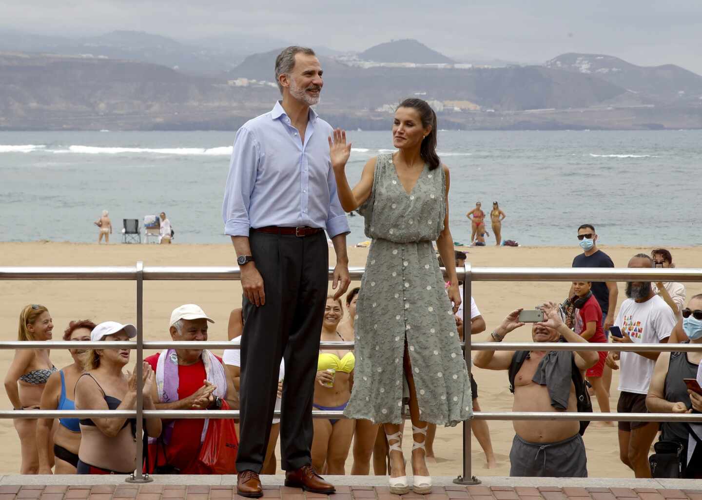 Los reyes Felipe y Letizia, este martes, en Las Palmas de Gran Canaria.