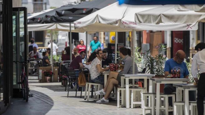 Una terraza de bar en Bilbao.