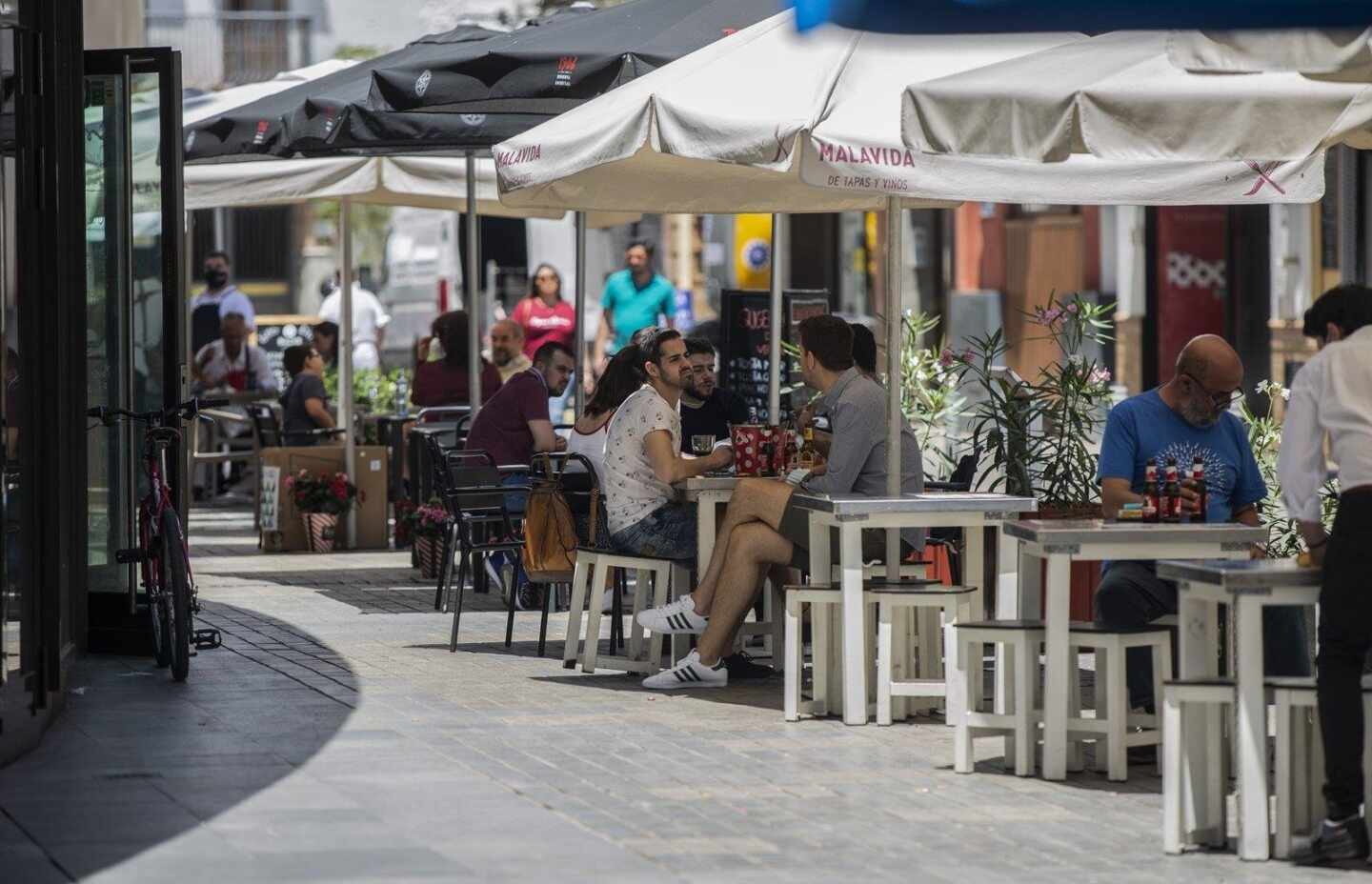 Una terraza de bar en Bilbao.