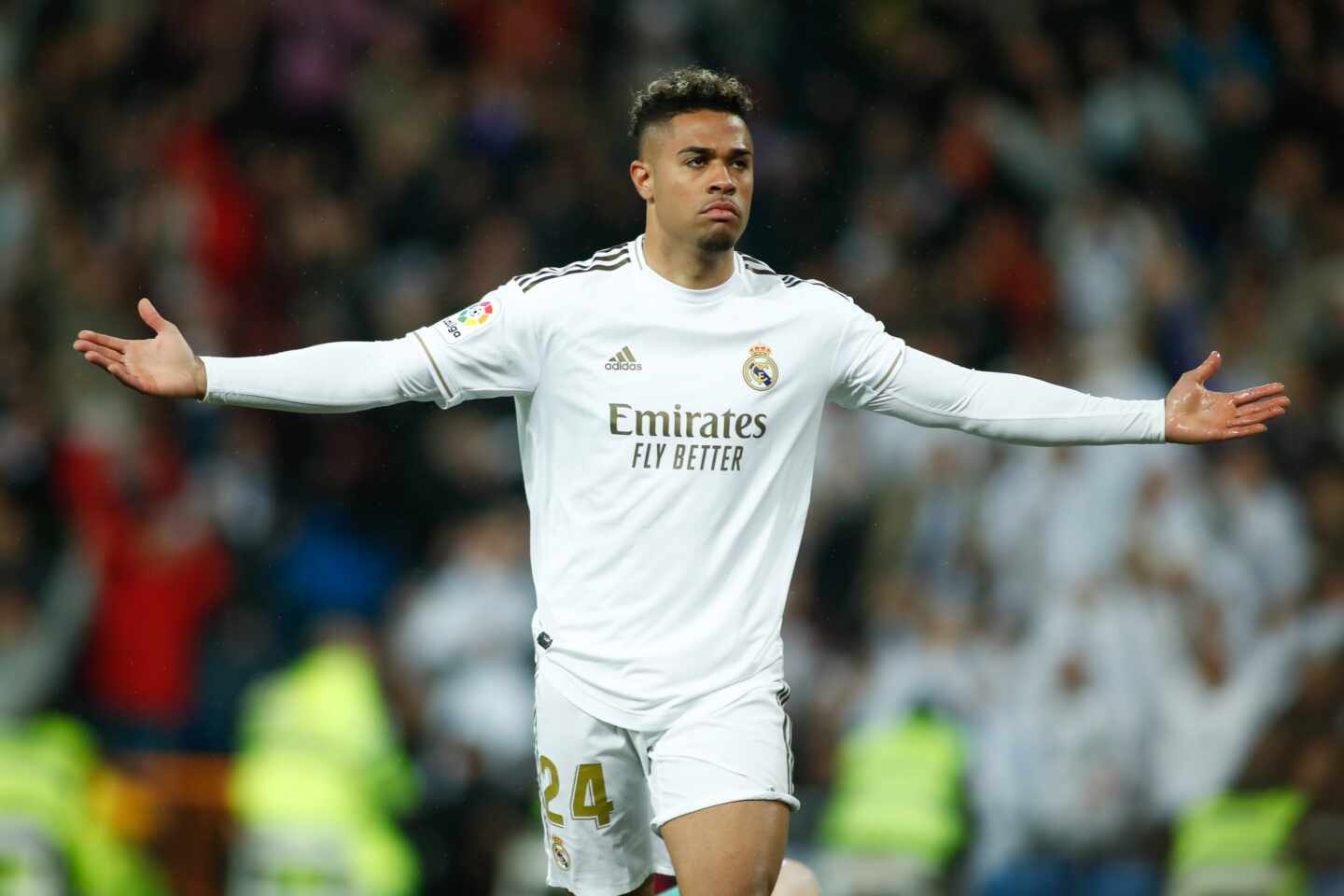 Mariano Díaz celebra el gol que marcó al Barcelona justo antes del Estado de Alarma