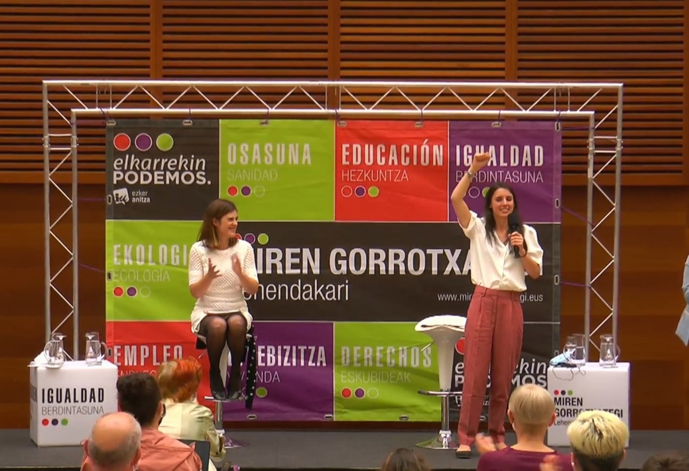 Irene Montero en Euskadi: "Que nadie os diga que es imposible un Gobierno de izquierdas en vuestro país"