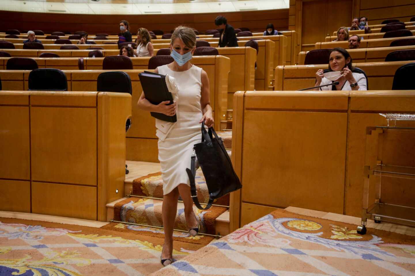 La ministra de Trabajo, Yolanda Díaz en el Senado.