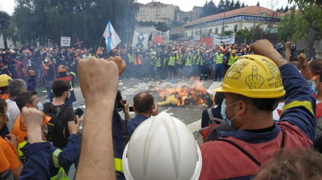 Protesta de trabajadores de Alcoa.