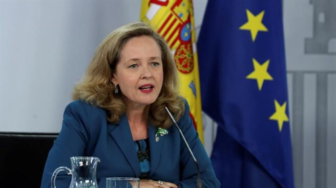 Nadia Calviño, vicepresidenta económica, en la rueda de prensa posterior al Consejo de Ministros.