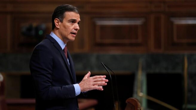 Pedro Sánchez, durante su comparecencia en el Congreso