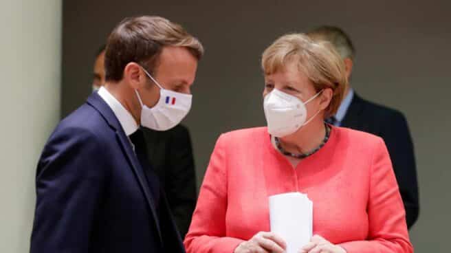 Emmanuel Macron y Angela Merkel, en la Cumbre de Bruselas.