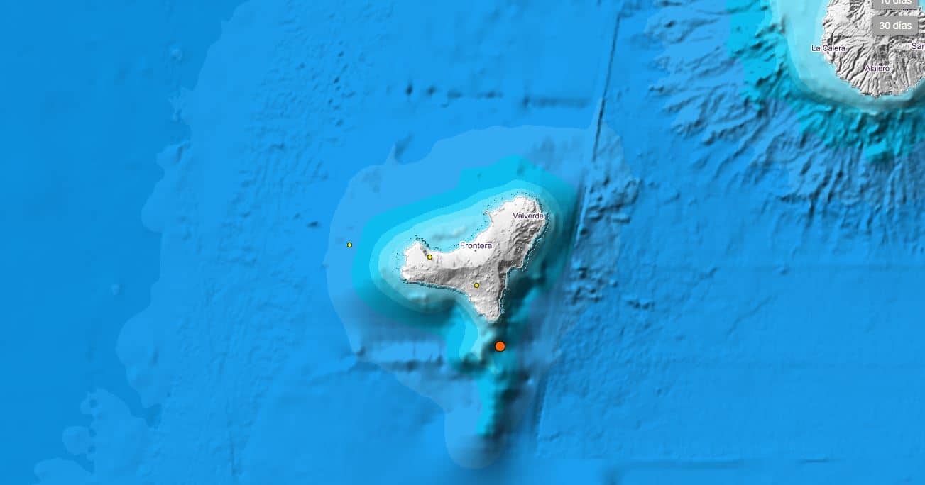 Registrado un terremoto de 3,9 de magnitud al sur de El Hierro