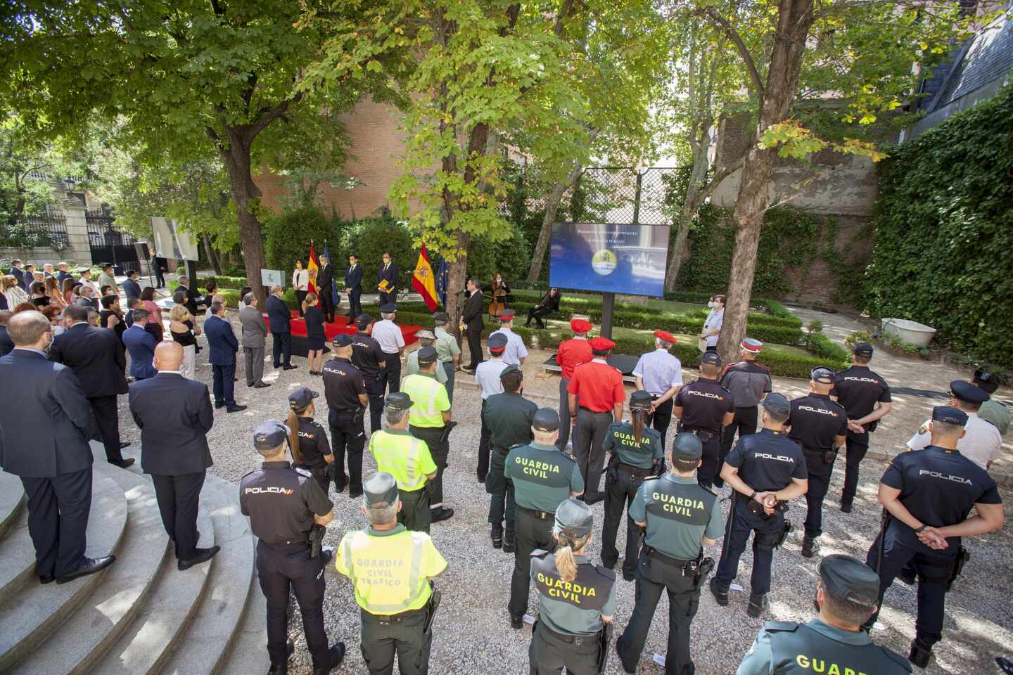 Homenaje organizado por Interior en julio del 2020 en reconocimiento al trabajo realizado por los trabajadores durante el estado de alarma.