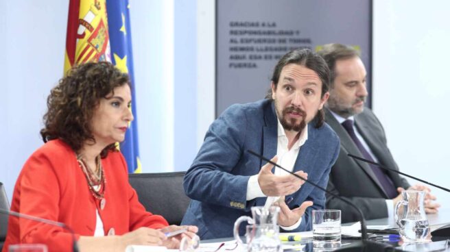 Montero, Iglesias y Ábalos, en La Moncloa.