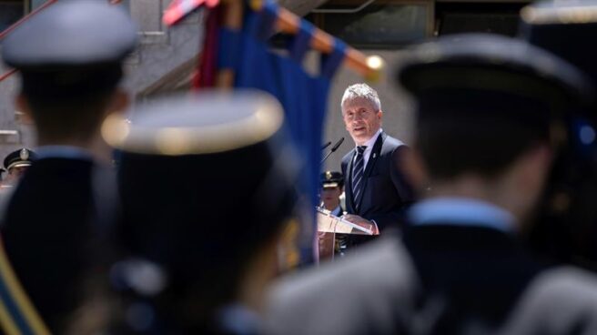 El ministro del Interior, Fernando Grande-Marlaska, en un acto oficial de la Policía Nacional.