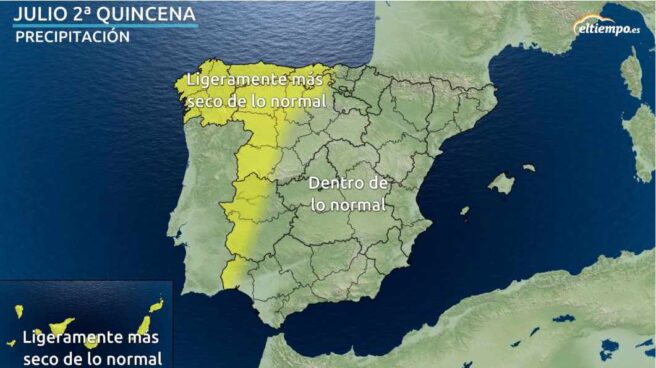 Mapa segunda quincena julio - precipitaciones