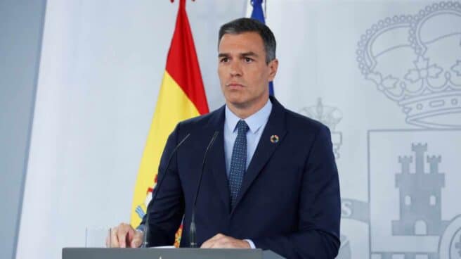 El presidente del Gobierno, Pedro Sánchez, durante su comparecencia ante los medios tras la reunión del Consejo de Ministros.