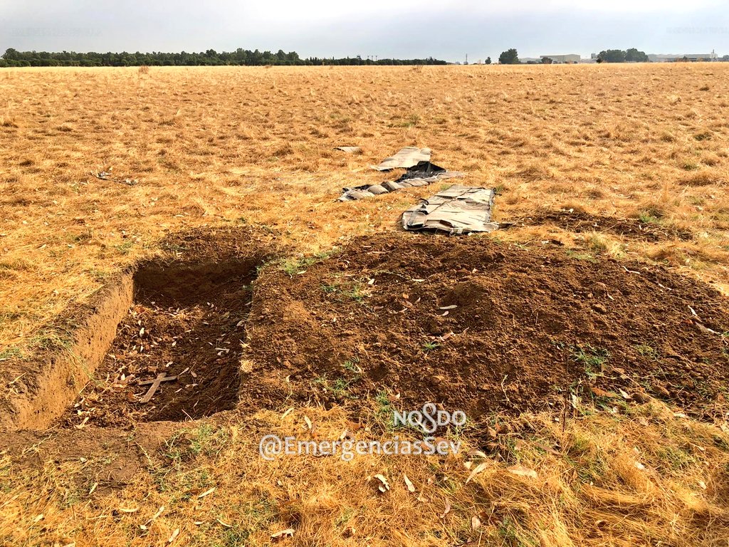 Localizan en Sevilla una fosa con un ataúd de cartón y restos óseos