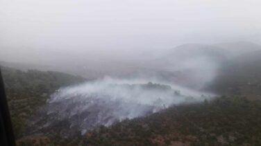 Un rayo causa un incendio forestal en Castellón