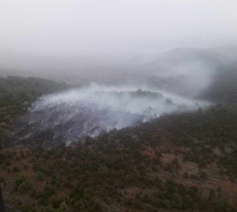 Un rayo causa un incendio forestal en Castellón