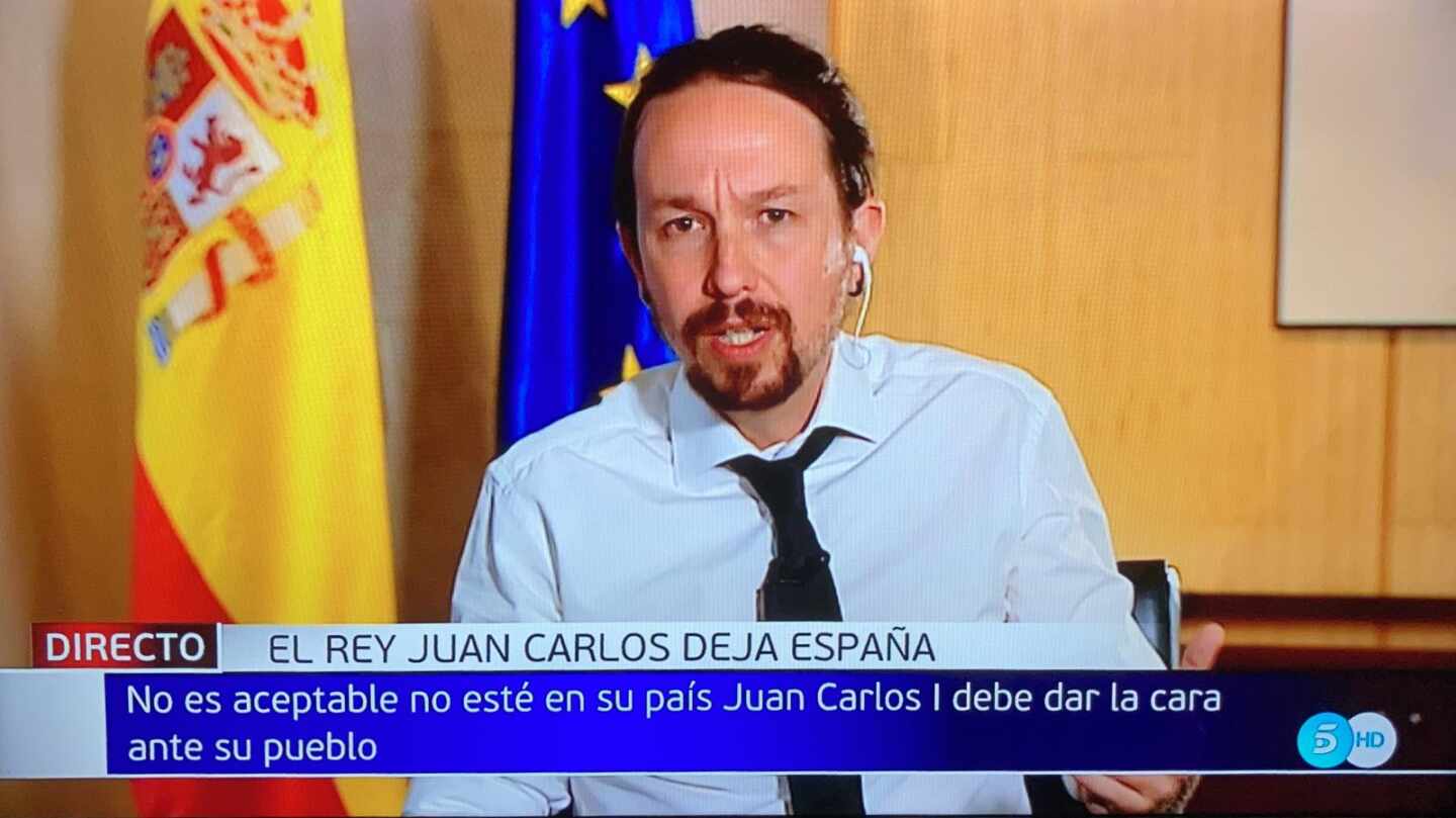 Iglesias replica a Sánchez: "Es inaceptable que Juan Carlos no dé la cara en su país"