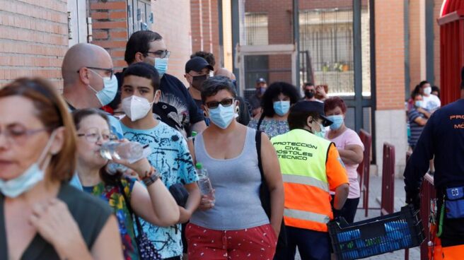 Cribado aleatorio de pruebas PCR realizado este sábado, en Móstoles.