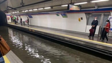 Caos en el Metro de Madrid por el diluvio: inundaciones en estaciones y andenes