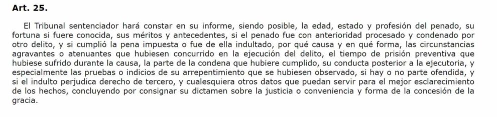 El Tribunal Supremo, en contra del indulto a los condenados del 'procés' Articulo-25-Ley-de-indultos-990x234