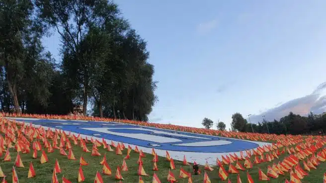Colocan 53.000 banderas en la M-30 en homenaje a las víctimas del Covid-19
