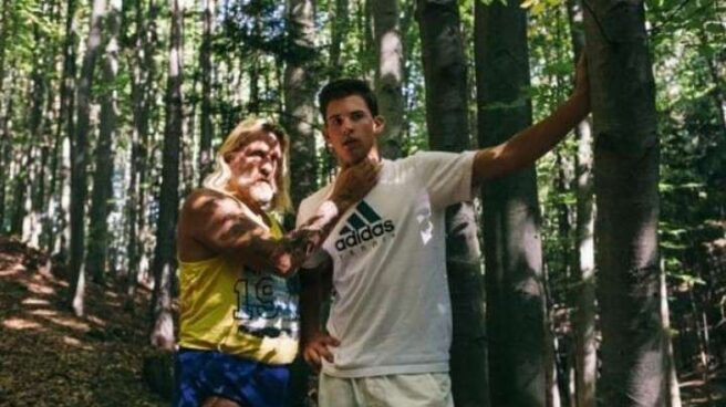 Thiem, con el atleta Sepp Resnik durante los entrenamientos en el bosque Thiem, con el atleta Sepp Resnik durante los entrenamientos en el bosque