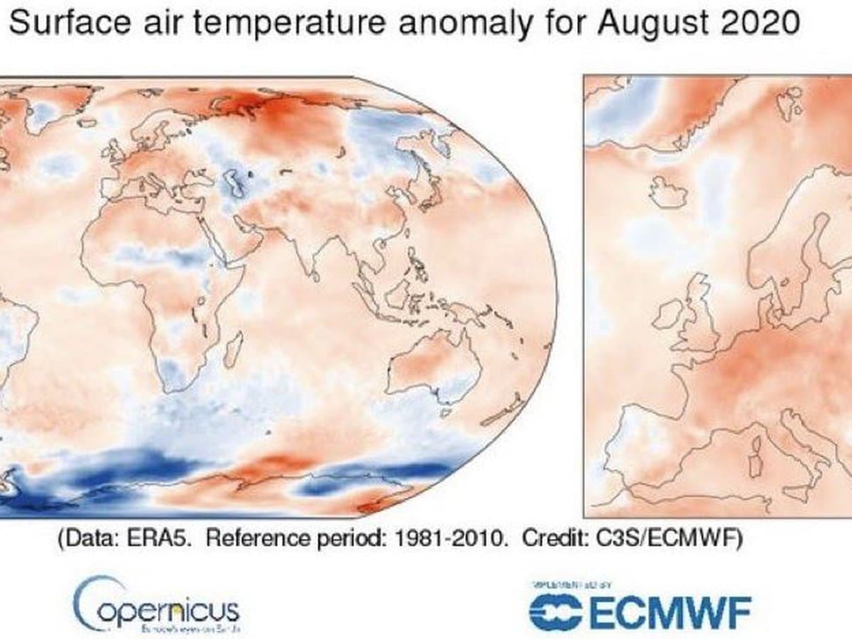 Agosto de 2020, cuarto más cálido en los registros globales
