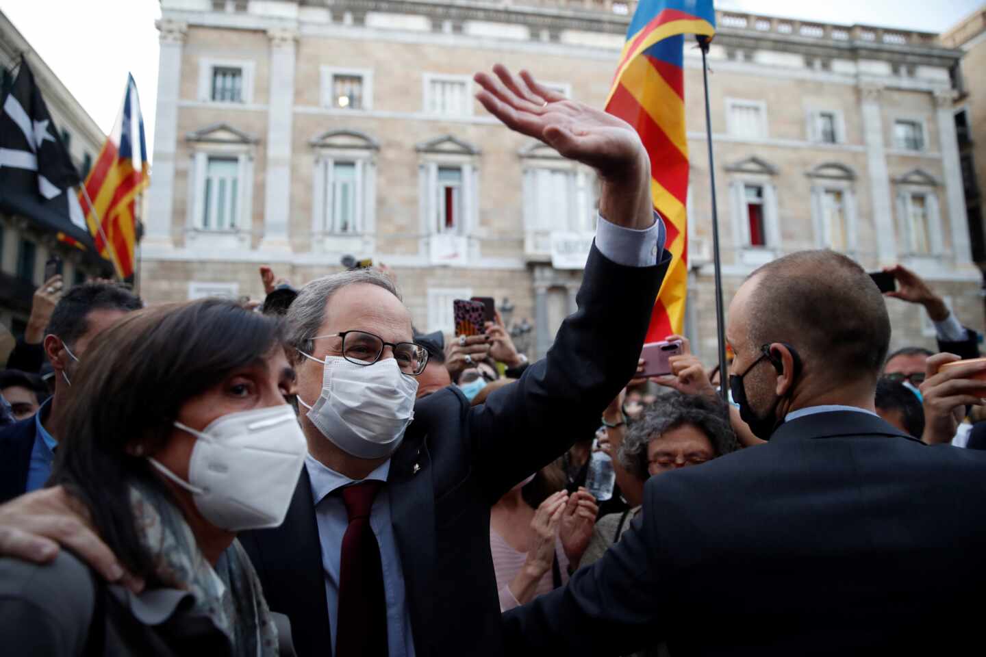 La Fiscalía pide inhabilitar a Torra un año y ocho meses por la segunda pancarta en el Palau