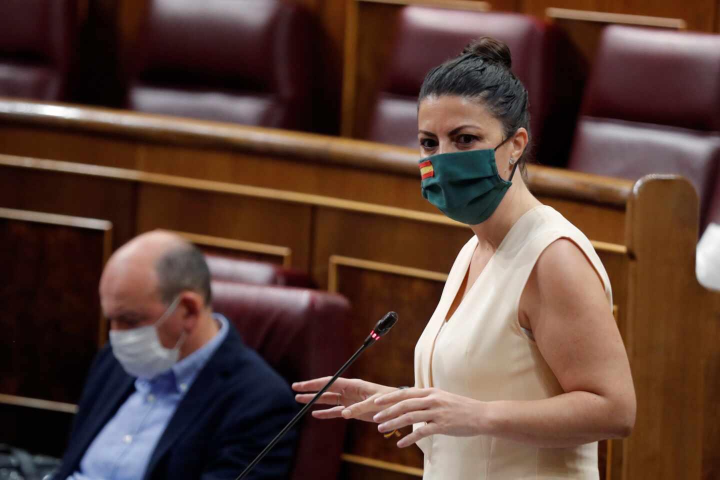 Macarena Olona, en una sesión en el Parlamento