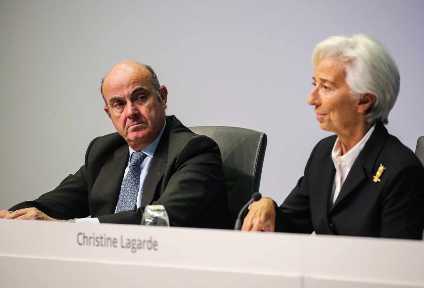 El vicepresidente y la presidenta del BCE, Luis de Guindos y Christine Lagarde.