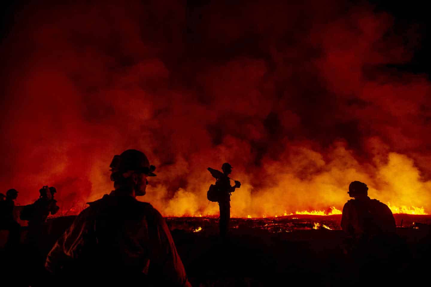 Bomberos combaten un incendio de California