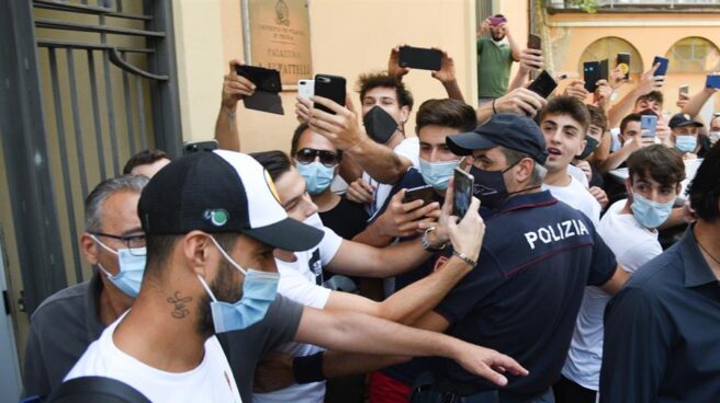 Luis Suárez, en Perugia para su examen de italiano.