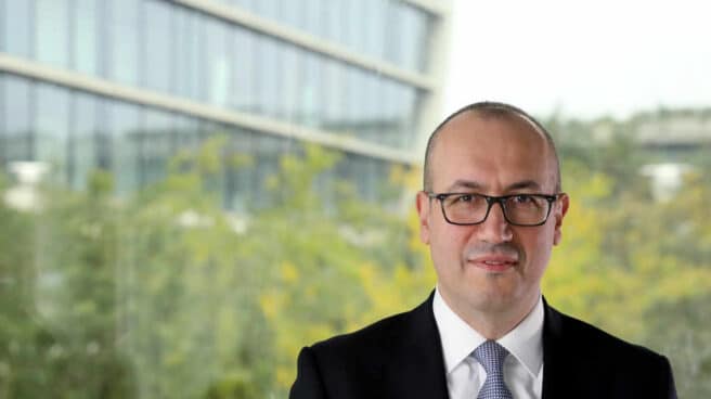 El consejero delegado de BBVA, Onur Genç, en la sede del banco en Madrid. El consejero delegado de BBVA, Onur Genç, en la sede del banco en Madrid.