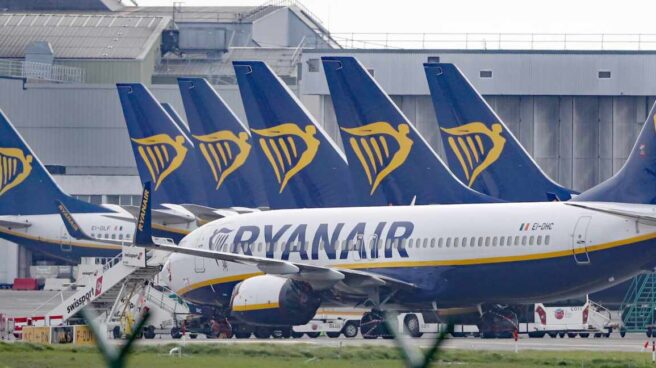 Aviones de la aerolínea de bajo coste Ryanair.