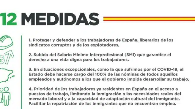 Solidaridad, el sindicato de Vox: subida del SMI y trabajadores españoles primero