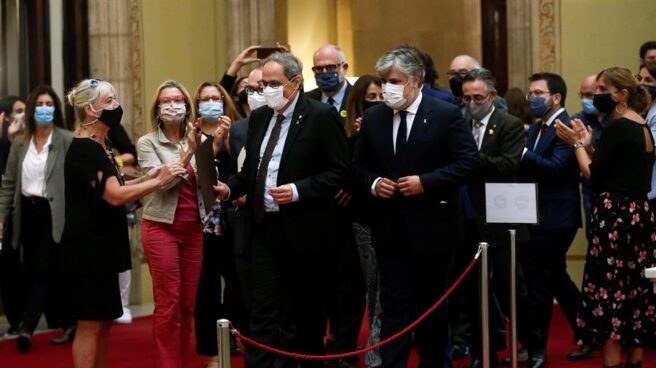 Quim Torra, en el Parlament tras su inhabilitación.