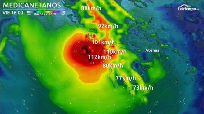 Mapa medicane Ianos