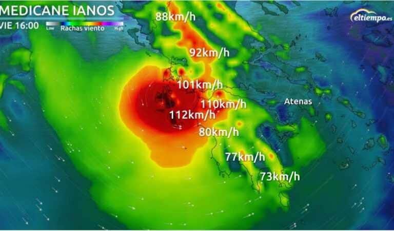 Radiografía del Medicane Ianos, el ciclón que impactará en Grecia