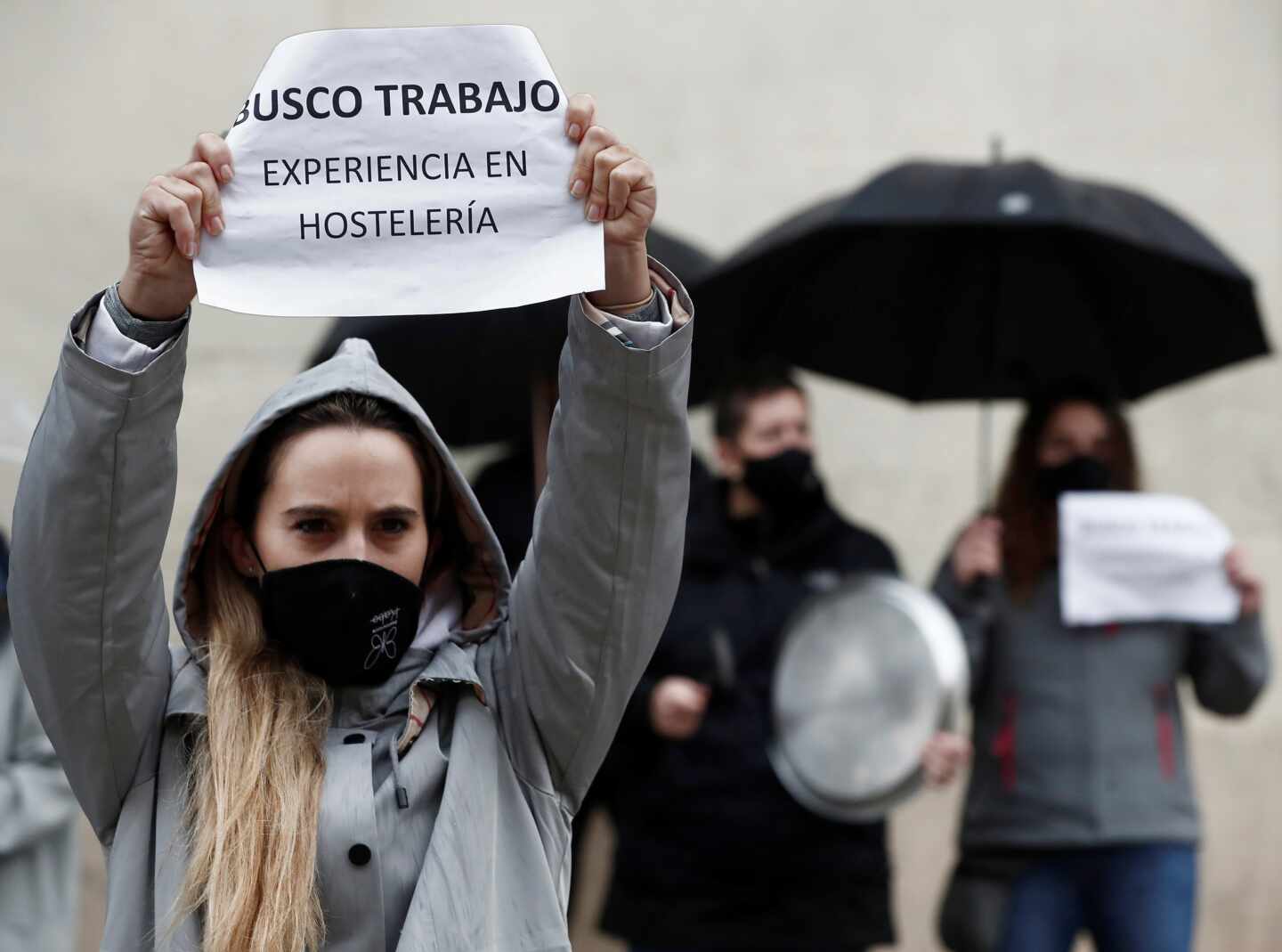 Protesta de los hosteleros en Pamplona.