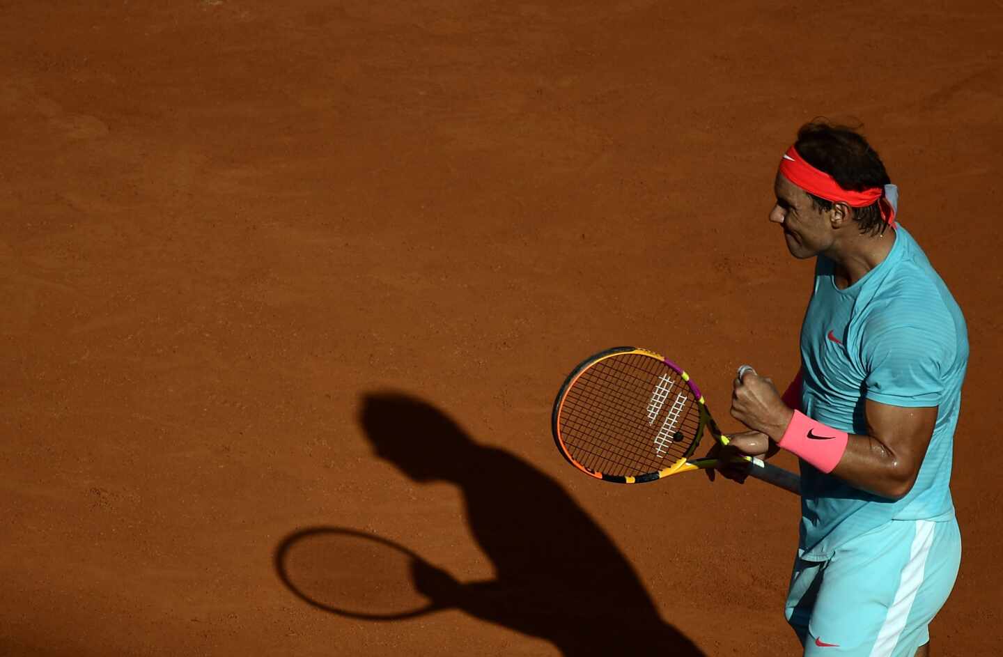 Nadal celebra un punto durante la semifinal ante Schwartzman