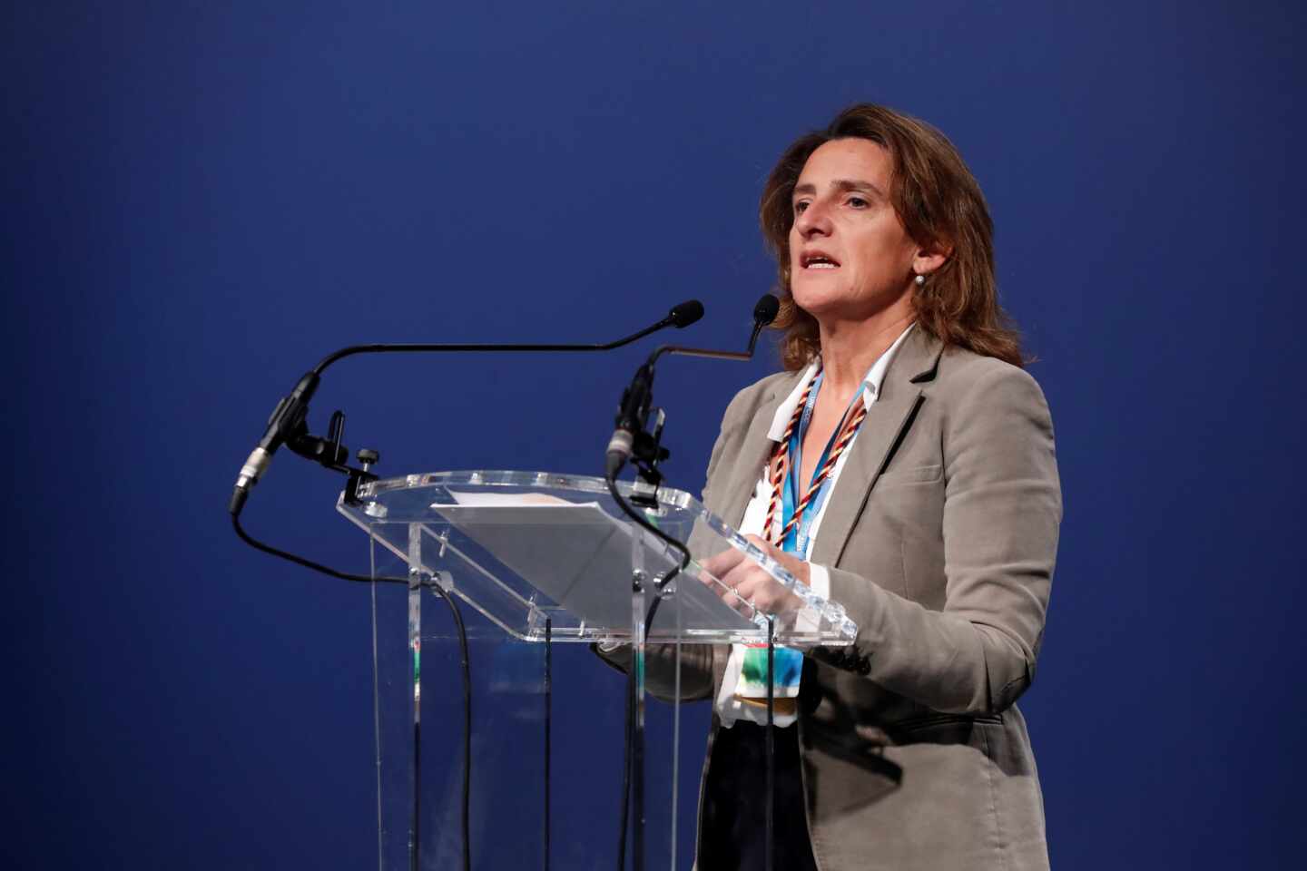 La ministra para la Transición Ecológica del Gobierno de España Teresa Rivera, en la COP25.