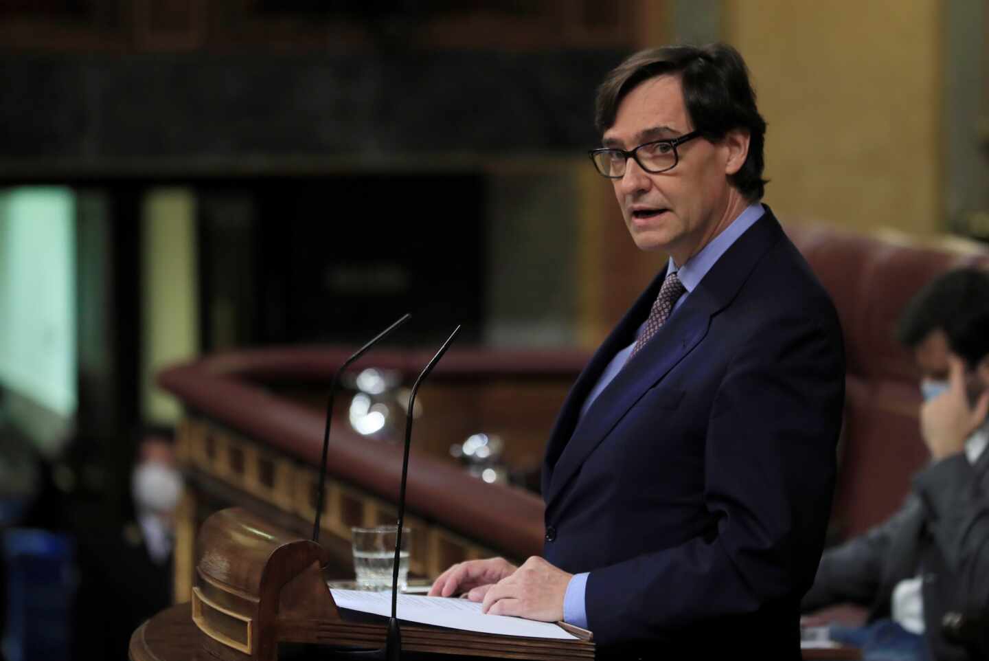El ministro de Sanidad, Salvador Illa, comunica este jueves al pleno del Congreso la declaración del estado de alarma en Madrid.