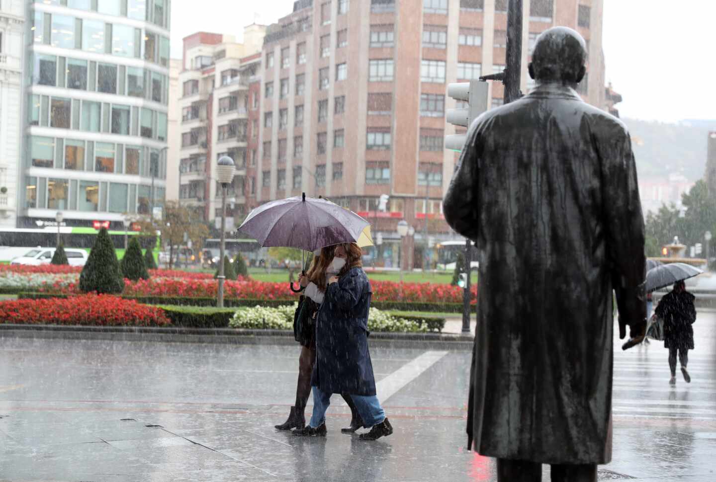 Diluvio en Bilbao.