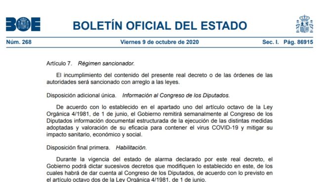 Decreto estado de alarma