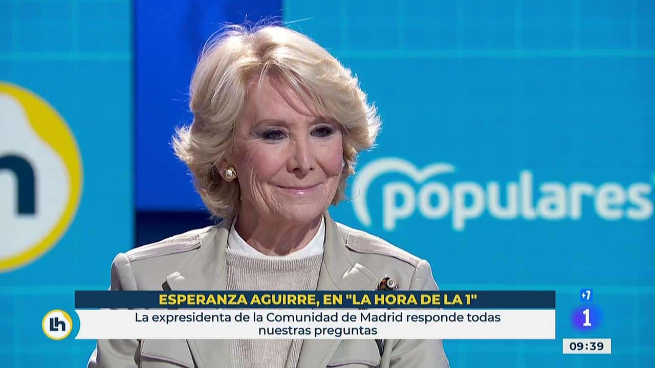 Esperanza Aguirre dice que Sánchez quiere "derrocar" el Gobierno de Madrid y que Ayuso "es una crack"