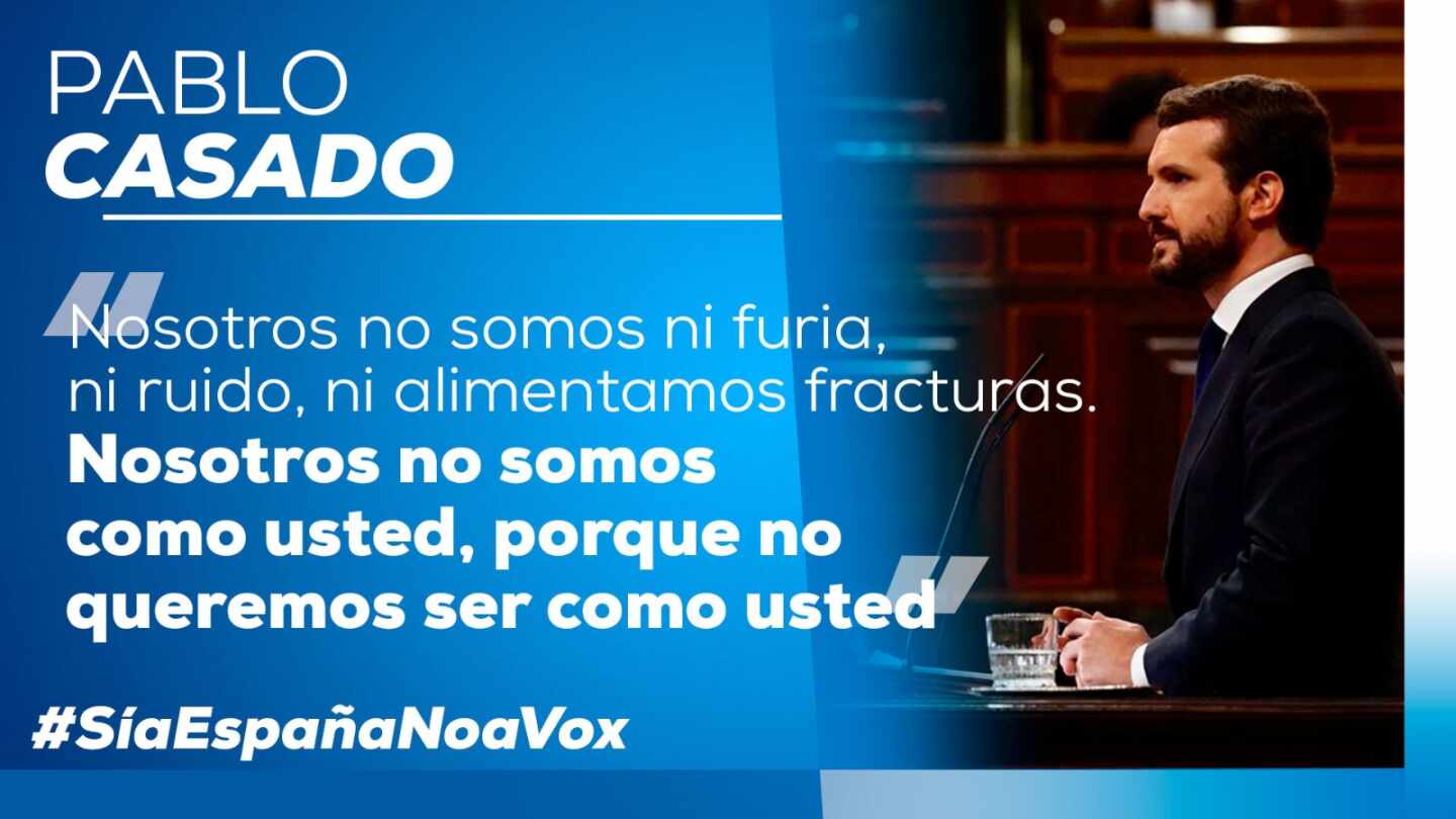 El PP lanza su campaña en redes contra la moción: "Sí a España, no a Vox"
