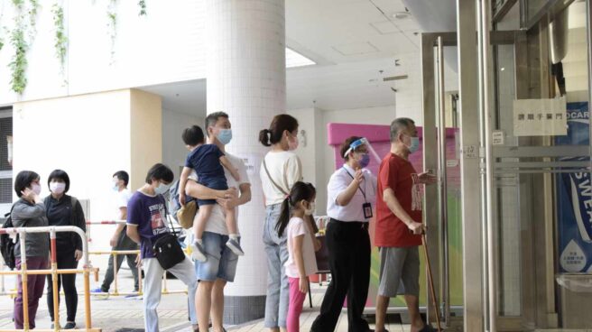Test de coronavirus en Hong Kong.