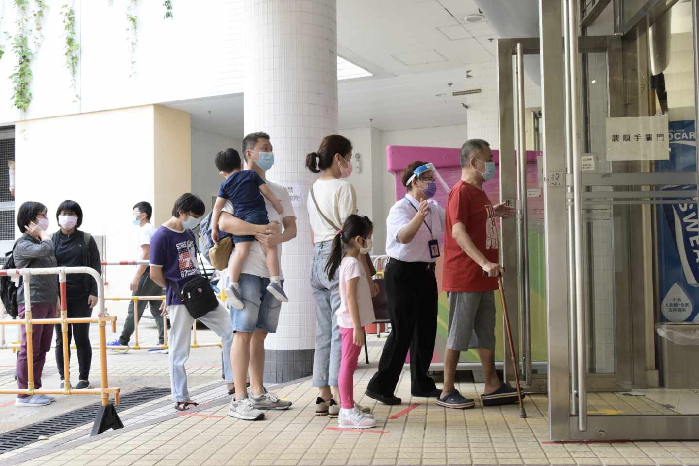 Test de coronavirus en Hong Kong.
