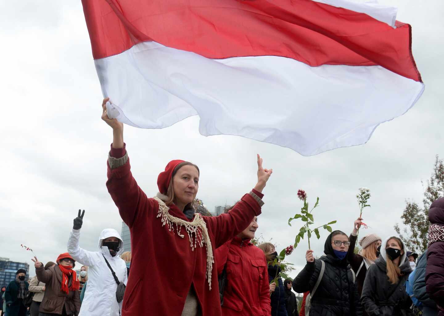 Manifestación Minsk Bielorrusia