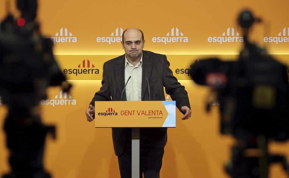 Xavier Vendrell, en una comparecencia durante su etapa como dirigente de ERC.