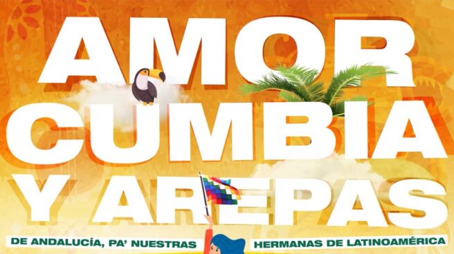 El cartel de Adelante Andalucía para el 12-O: "Amor, cumbia y arepas"